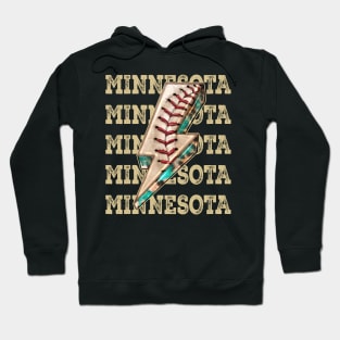 Aesthetic Design Minnesota Gifts Vintage Styles Baseball Hoodie